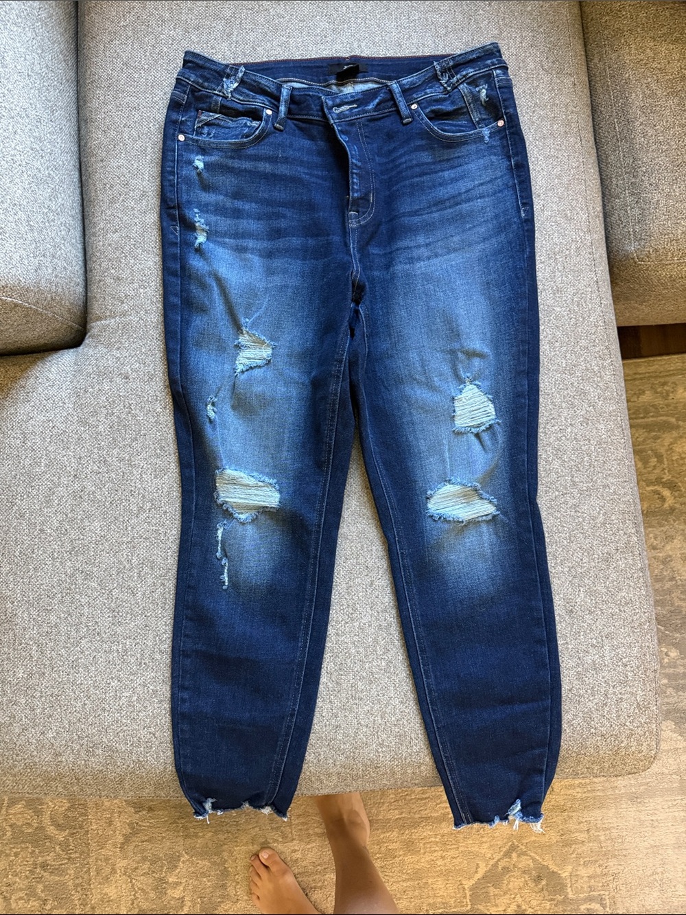 edge Dark Blue Distressed skinny Jeans